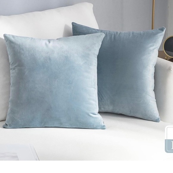 Love's Cabin Other - NWT Set of 2 Light Blue Velvet Throw Pillow Covers 18X18 Soft Cozy Pair NEW